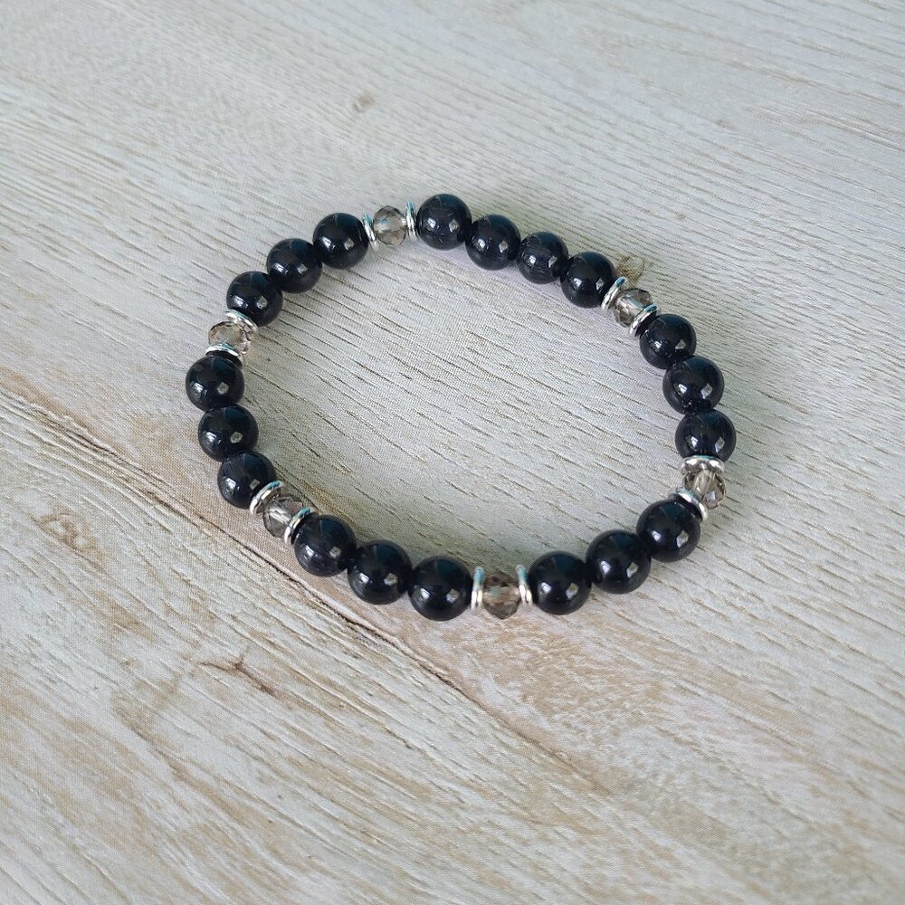 Kinsley Armelle Awareness Collection - Silver Black Bracelet